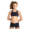 Bikini Fille Energie Back Graphic Black Fluo Red