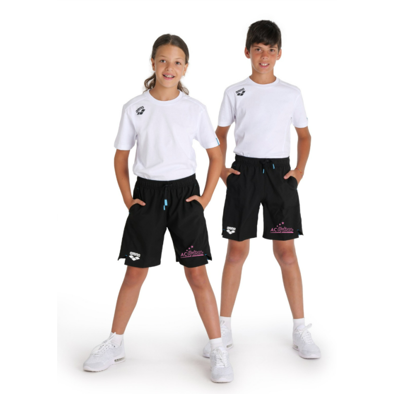 Short Bermuda Arena Noir Junior AC Hyères Marquage Rose