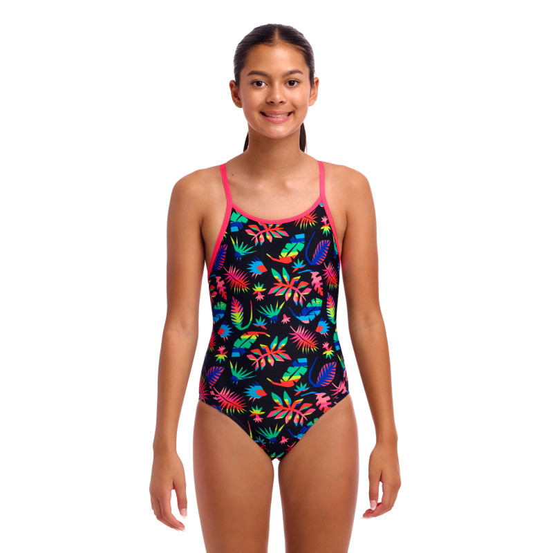 Maillot de bain fille Funkita Girl's Diamond Back One Piece Lost Leaf