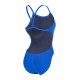 ARENA FEMME SWIMSUIT CHALLENGE SOLID NEON BLUE TEAM ORANGE