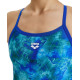 Maillot de bain Femme CHALLENGE BACK ALLOVER NEON BLUE-NEON BLUE MULTI