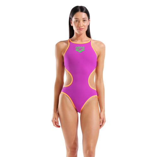 Maillot De Bain Arena Femme One Biglogo One Piece Very Fuchsia-Fluo Orange