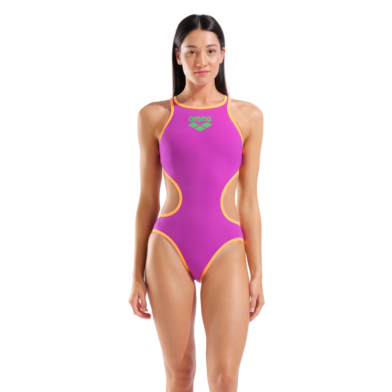 Maillot de Bain ARENA Femme ONE BIGLOGO ONE PIECE VERY FUCHSIA-FLUO ORANGE