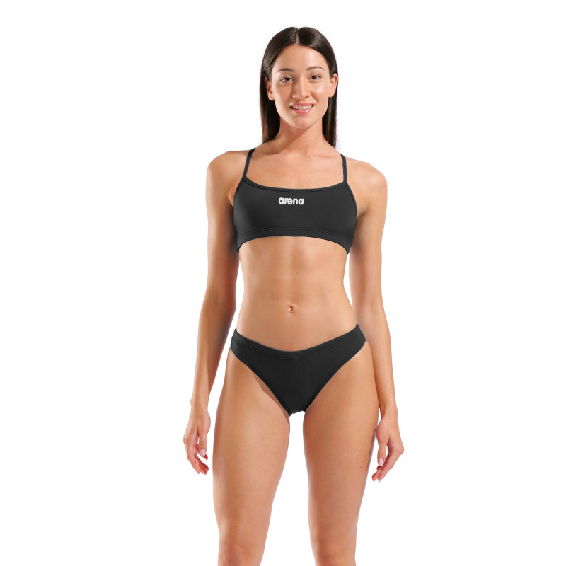 Maillot de bain Femme ARENA BIKINI BANDEAU SOLID BLACK-WHITE