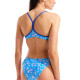 Maillot de bain Arena Femme FLOWERS BIKINI BANDEAU BLUE MULTI-NEON BLUE