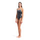 Maillot De Bain Femme Swimsuit Lace Back Solid Asphalt Water
