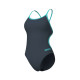 Maillot De Bain Femme Swimsuit Lace Back Solid Asphalt Water