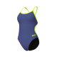 Maillot De Bain Femme Swimsuit Lace Back Solid Future Dusk Black Artic Lime