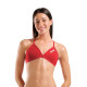 Haut de Bikini Natation Femme Arena Team Swim Top Tie Back Solid Red White