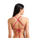 Haut de Bikini Natation Femme Arena Team Swim Top Tie Back Solid Red White