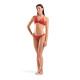 Haut de Bikini Natation Femme Arena Team Swim Top Tie Back Solid Red White
