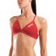 Haut de Bikini Natation Femme Arena Team Swim Top Tie Back Solid Red White