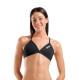 Haut De Maillot Femme 2 Pièces Solid Black White - Women's Team Swim Top Tie Solid