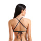 Haut De Maillot Femme 2 Pièces Solid Black White - Women's Team Swim Top Tie Solid