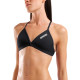 Haut De Maillot Femme 2 Pièces Solid Black White - Women's Team Swim Top Tie Solid