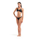 Haut De Maillot Femme 2 Pièces Solid Black White - Women's Team Swim Top Tie Solid