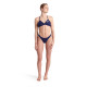 Haut de Bikini Natation Femme Arena Team Swim Top Tie Back Solid Navy White