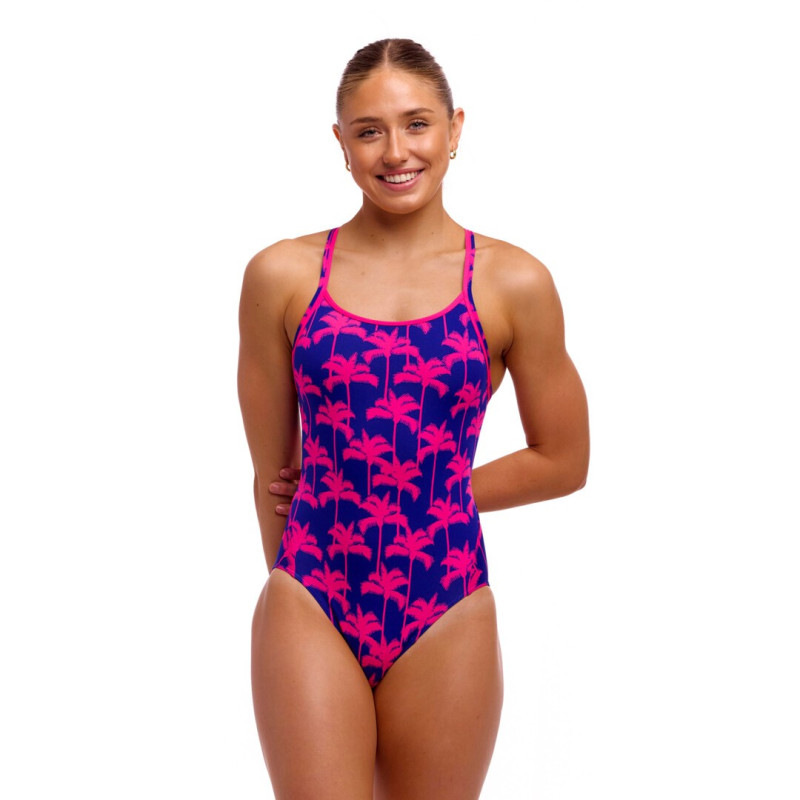 Maillot De Bain Femme Funkita Diamond Secure One Piece Pinky Palms