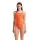 Maillot de bain 1 pièce femme Arena Yee-Ha dos croisé - Orange Multi-Very Fuchsia