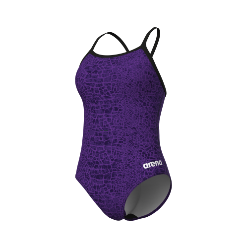 Maillot de bain 1 pièce femme Arena Snakeskin dos Lightdrop - Black-Team Purple