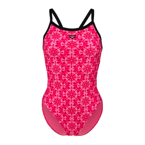 Maillot de bain 1 pièce femme Arena Floral dos Challenge - Pink Multi-Black