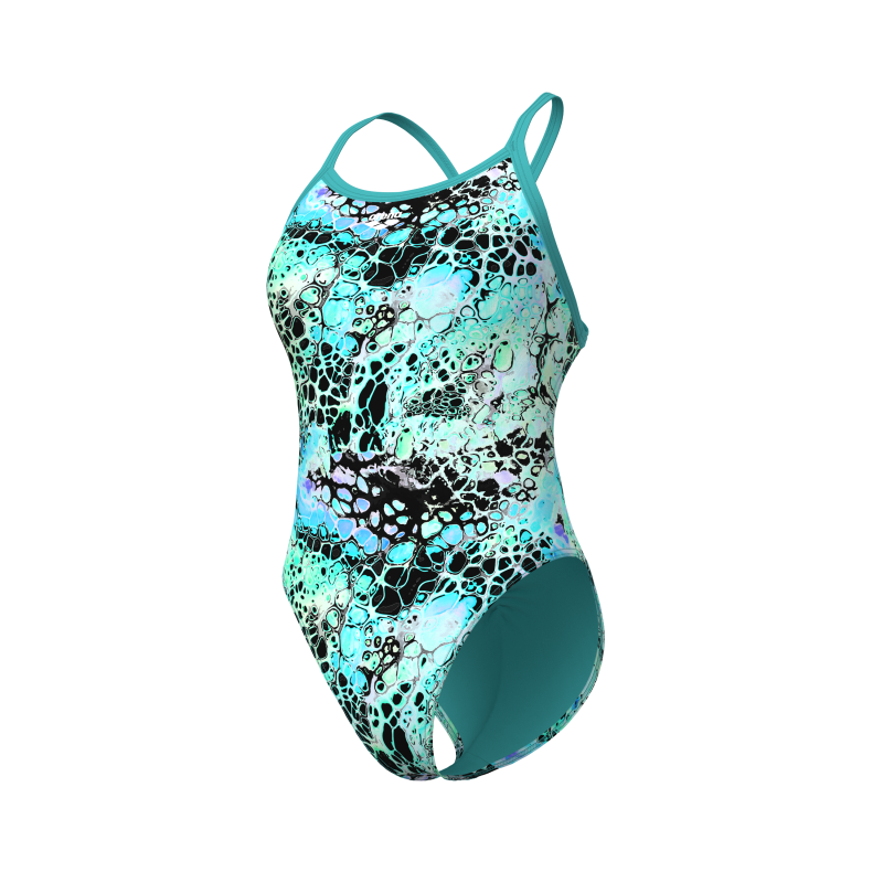 Maillot de bain 1 pièce femme Arena Earth View dos croisé - Water Multi-Water