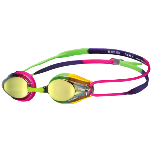 Lunettes de natation enfant Arena Tracks JR Mirror - Violet-Fuchsia-Green