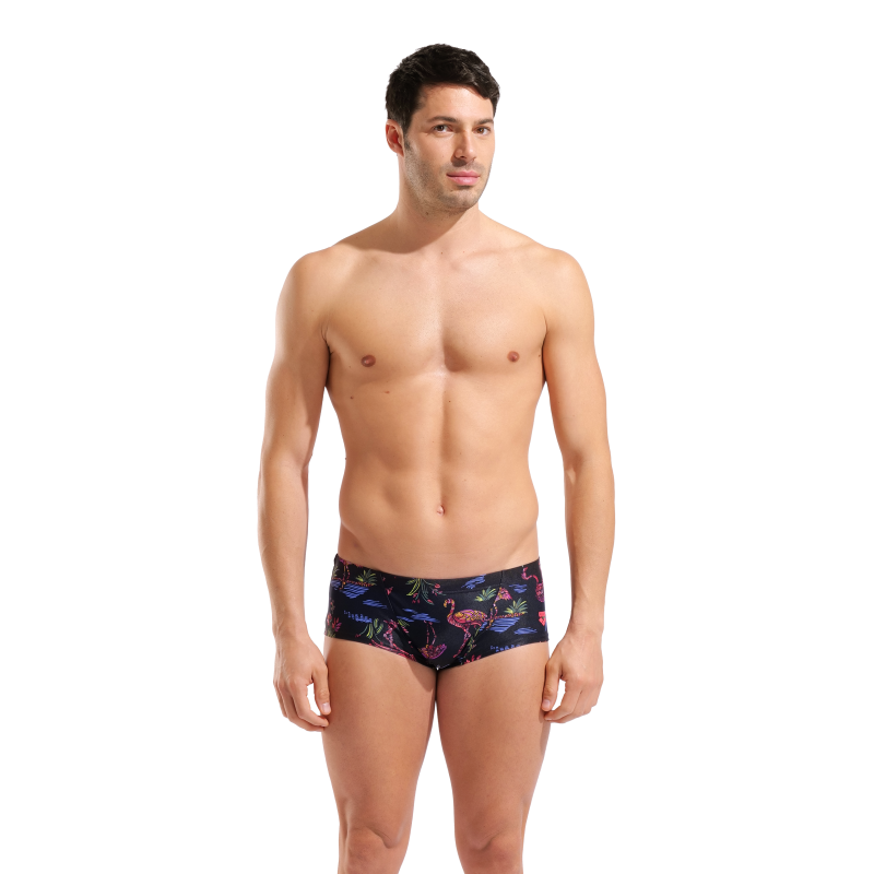 Boxer de bain homme Arena Flamingo taille basse - Black Multi